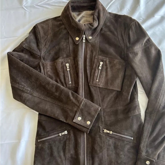 KOC Suede Lamb Leather Zip Jacket Women's Medium M Casual, Work-Casual Cool - Picture 2 of 8